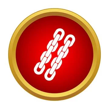 Metal chains connecting links in a red circle Stock Illustration