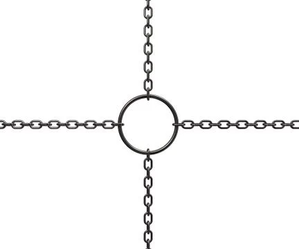 Metal chains on white background - 3d illustration Stock Illustration