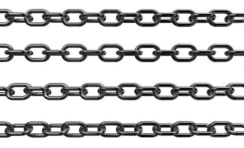 Metal chains on white background - 3d illustration Stock Illustration