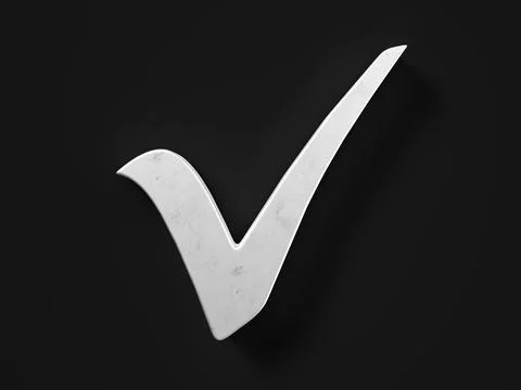 Metal check mark symbol Stock Illustration