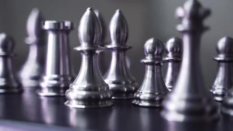 Metal chess pieces Video stock 148219989