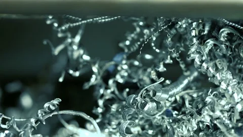 Metal chips fall down Stock Footage 147554209