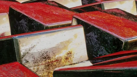 Metal chrome cubes rotate progressively. looped abstract amnimated background. 3 Stock Footage 153812445