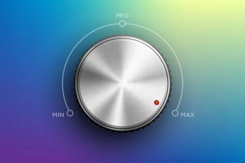 Metal chrome rotating switch for electrical equipment. Stock-Illustration