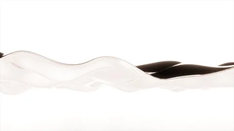 Metal chrome wave on white bg able to loop endless Stock Footage 330067376
