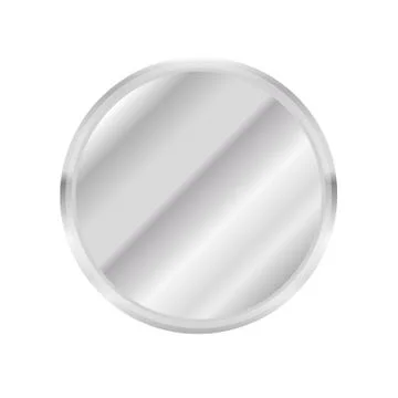 Metal circle Button or plate on white background. Vector illustration. Stock Illustration