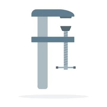 Metal clamp for wood processing vector icon flat isolated Stock Illustration