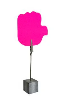 Metal clip holder with empty note Stock Photos