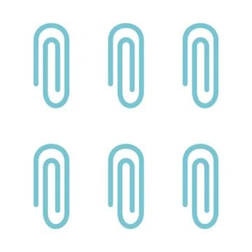 Metal clip set vector icon flat isolated Stock Illustration