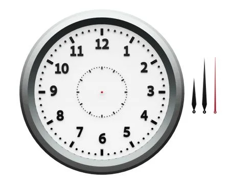 Metal clock with arrows Stock Illustration