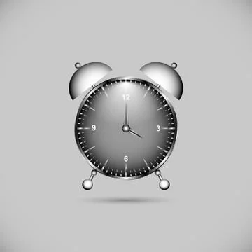 Metal clock icon Stock Illustration