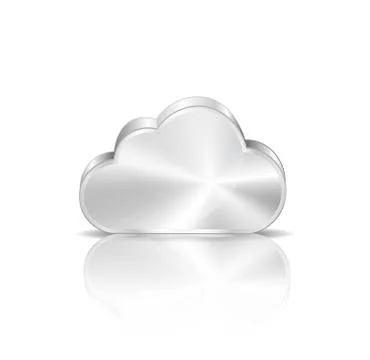 Metal cloud icon on white background Stock Illustration