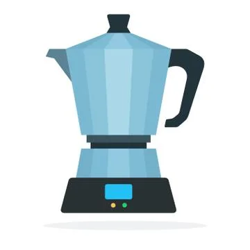Metal coffee maker vector flat isolated Stock Illustration