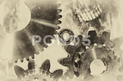 Metal cogs Stock Photos