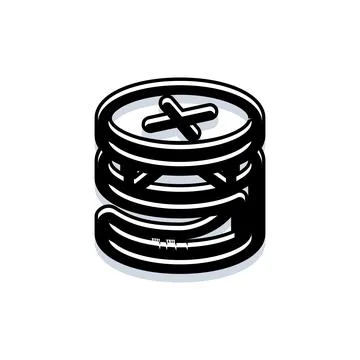 Metal coil spring object creating tension and compression Stock Illustration
