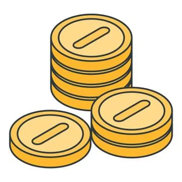 Metal coins stack icon, isometric style Stockillustratie