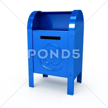 Metal color mailbox over white background Stock Illustration