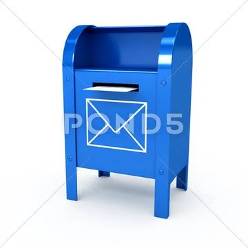Metal color mailbox over white background Stock Illustration