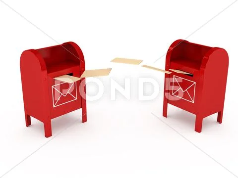 Metal color mailbox over white background Stock Illustration