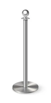 Metal column on round base on white background Stock Illustration