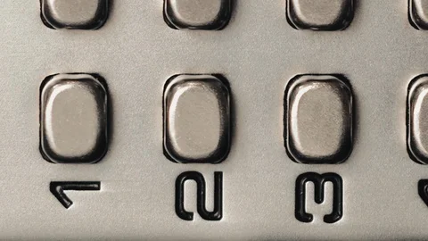 Metal combination lock with numbers and buttons. Close-up. Safety and security.  Stock Footage 128483739