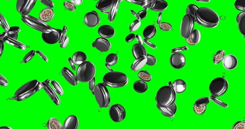 Metal Compass falling slow motion Stock Footage 236564438
