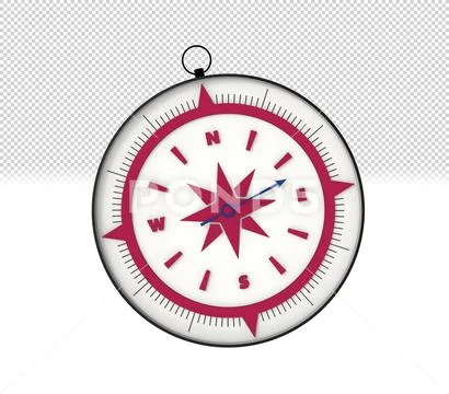 Metal compass on transparent background PSD Template