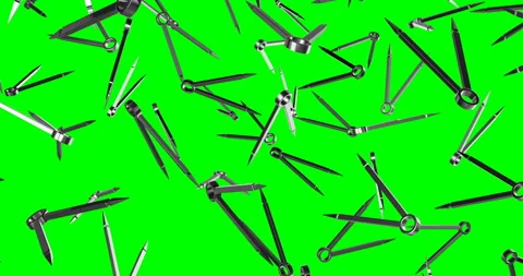 Metal Compasses falling slow motion Video stock 236563967