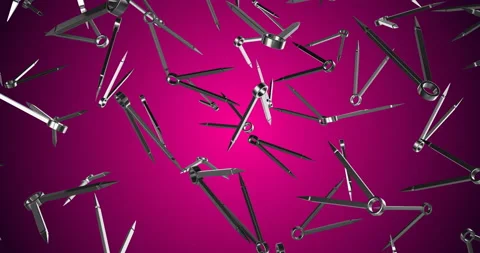 Metal Compasses falling slow motion Stock Footage 236564521