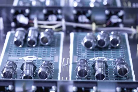 Metal components and microcircuits Foto stock