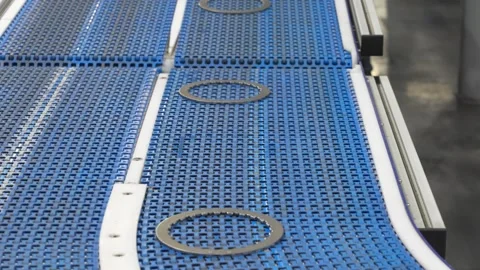 Metal Components Down the Factory Line Stock Footage 254043587
