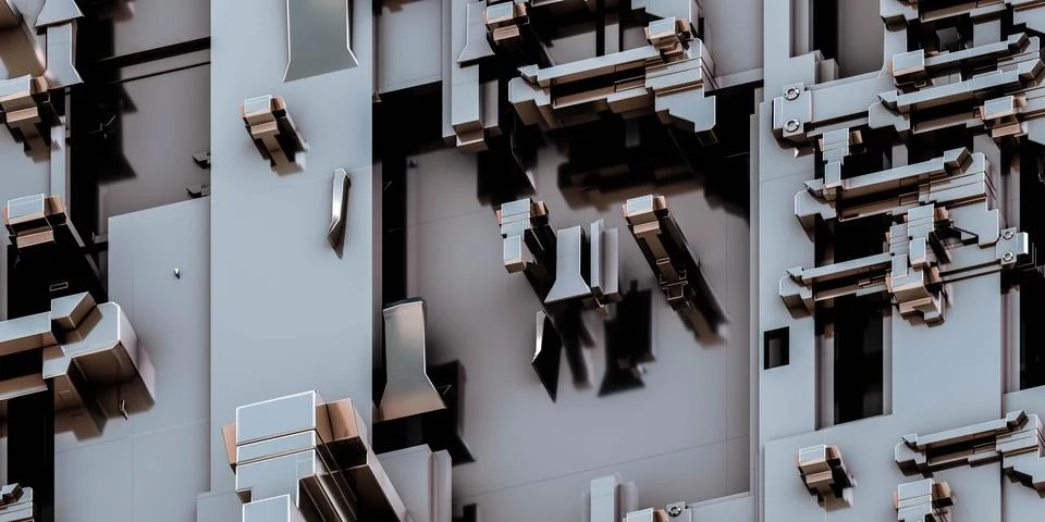 Metal computer surface technology hardware 3d render illustration Stock Illustration