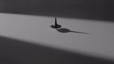 Metal Cone Casting Sharp Shadow on White Surface, Studio Lighting Stock Footage 336549501