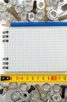 Metal construction hardware tool Stock Photos