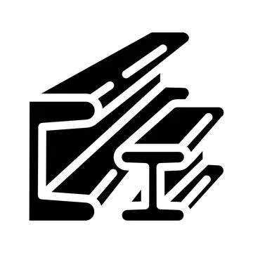 Metal construction material glyph icon vector illustration Stock Illustration