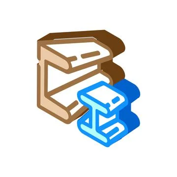 Metal construction material isometric icon vector illustration Stock Illustration