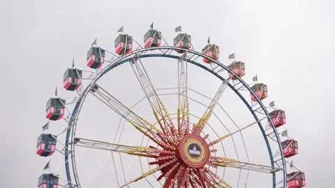 Metal construction, observation cabs, amusement park Stock Footage 340651672
