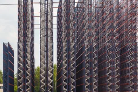 Metal construction on the sky background Stock Photos