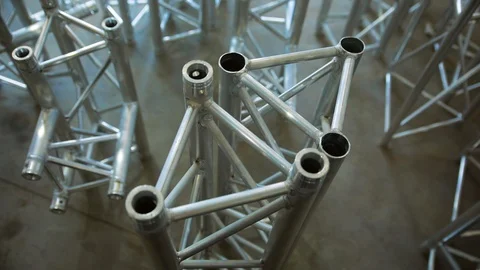 Metal constructions for the scene. storage Stock Footage 103091518