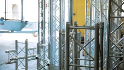 Metal constructions for the scene. storage Stock Footage 103091723