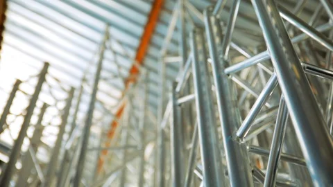 Metal constructions for the scene. storage Stock Footage 103091783