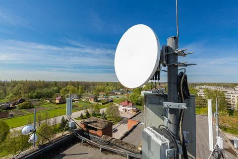 Metal constructions for telecommunication data equipment , radio panel antennas Stock Photos