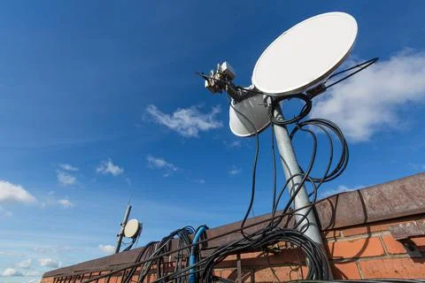 Metal constructions for telecommunication data equipment , radio panel antennas Stock Photos