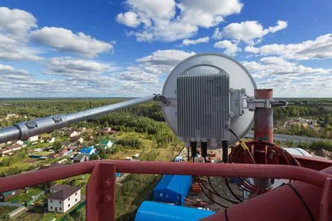 Metal constructions for telecommunication data equipment , radio panel antennas Stock Photos