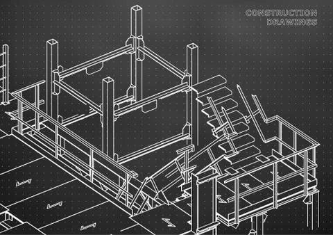 Metal constructions. Volumetric construction Stock Illustration