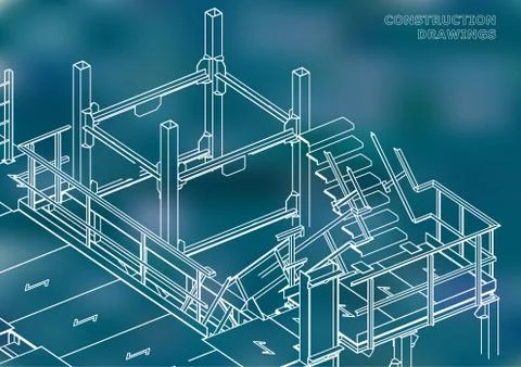 Metal constructions. Volumetric construction Stock Illustration