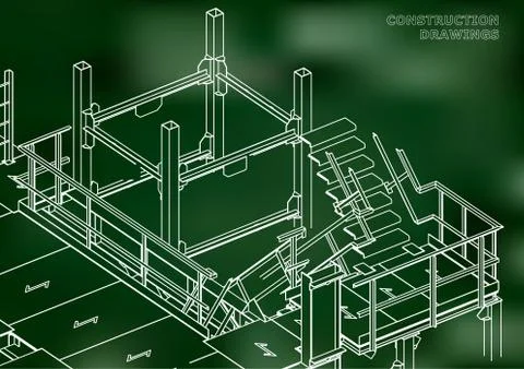 Metal constructions. Volumetric construction Stock Illustration