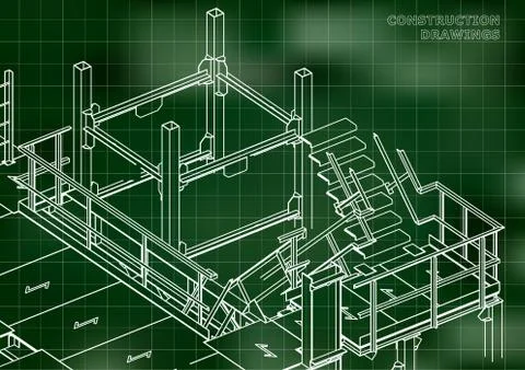 Metal constructions. Volumetric construction Stock Illustration