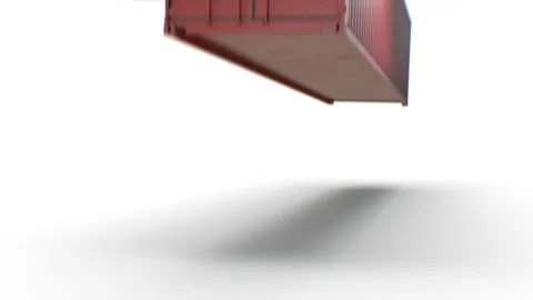 Metal Container Falling on the Ground In Slow Motion on White Background Stock Footage 113474201