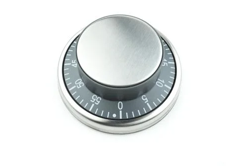Metal control knob / dial / button on a white background Stock Photos
